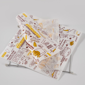 <span class=keywords><strong>Papier</strong></span> sulfurisé anti-graisse enduit de PE de qualité <span class=keywords><strong>alimentaire</strong></span> <span class=keywords><strong>imprimé</strong></span> avec logo personnalisé, <span class=keywords><strong>papier</strong></span> d'emballage pour hamburgers et sandwichs, <span class=keywords><strong>papier</strong></span> pour hamburgers - Product Image 3
