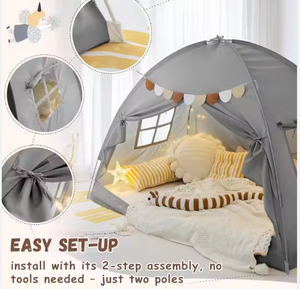 Wind dichtes Schlaf zelt für Kinder im Innen-und Außenbereich Faltbare weiche Leinwand Privatsphäre für Zeichnung räume für Etagen-/Boden zwecke für Kinderspiel - Product Image 2