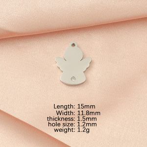 18K vàng thép không gỉ thiên thần đánh bóng quyến rũ Mặt dây chuyền cho phụ nữ tự làm đồ trang sức với tinh thể - Product Image 3