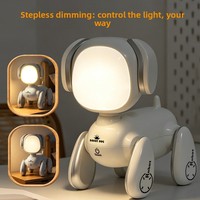 Lampe de bureau transfrontalière la plus vendue, en forme de chien robot mignon, avec réglage de la luminosité sur trois niveaux, nouveau design élégant inspiré des dessins animés