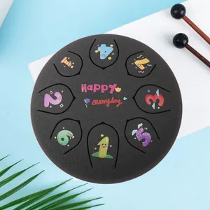 2023 Factory Offer Colorful Print Cartoon Number The Customize For 6inch 8tones Steel Tongue Drum For Kids