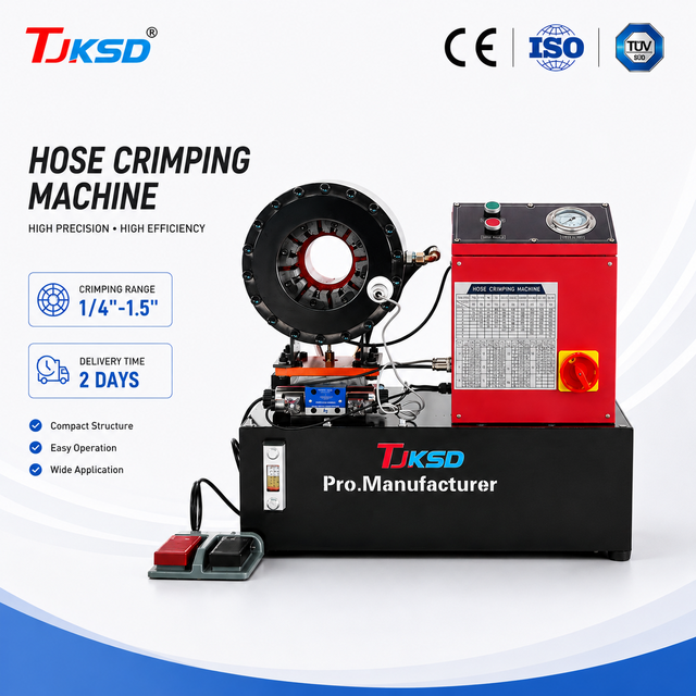 Heavy Duty 400T Crimping Force Hydraulic Pipe Crimper 1/8"-2" 4SH Electric Hose Press for Rubber Hose Production