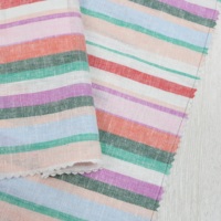 Conception de rayures colorées de haute qualité 55% lin 45% rayonne fil teint en sergé tissu à rayures pour vêtements femmes