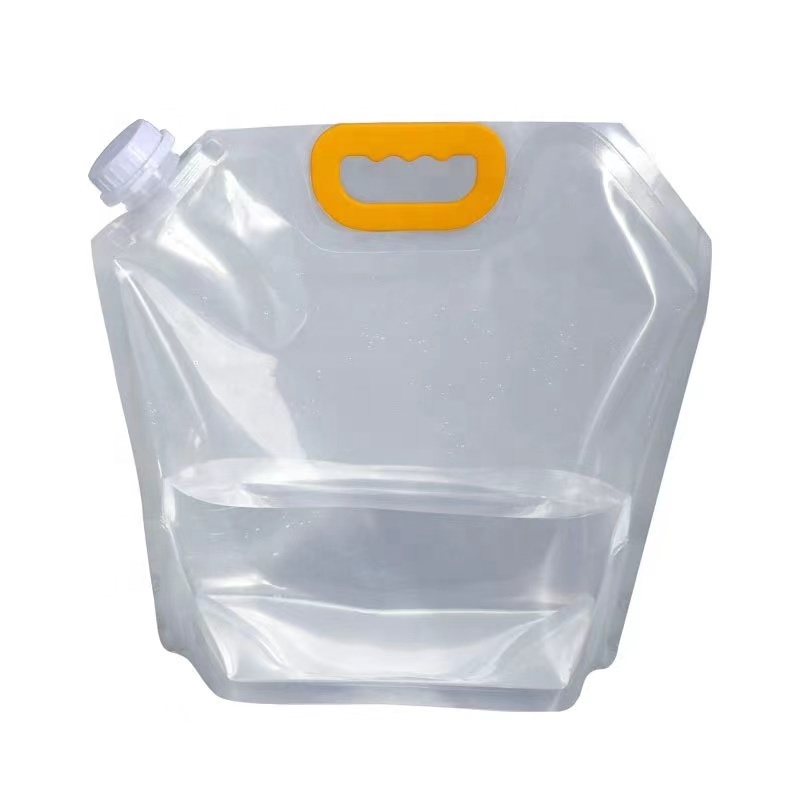 Senderismo portátil vacío LDPE envases de 1.5L galón de embalaje de almacenamiento de agua de la bolsa de plástico de 5 litros con cabeza de tornillo