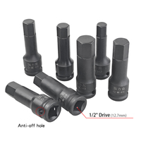 Jeu de douilles hexagonales métriques et SAE 1/2 pouce, 20 pièces, H4 à H19 et 5/32 à 3/4 pouce, 78 mm de long, acier Cr-Mo, phosphate noir