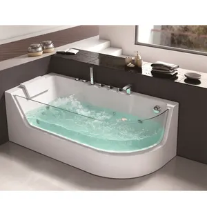 Простая и стильная стеклянная секс-массажная ванна для 2 человек, массажная ванна из акрилового материала для взрослых