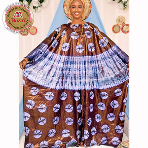 Robe <span class=keywords><strong>Boubou</strong></span> Dashiki Africaine en Bazin Riche Imprimé Parfumé de Qualité Supérieure, Tenue Traditionnelle Originale du Mali pour Mariage - Product Image 2