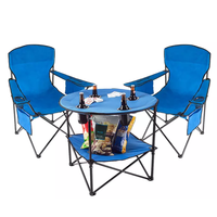 Ensemble table et chaises de camping personnalisé pour extérieur, léger et portable, avec repas pliant en métal pour la plage, le pique-nique et le voyage