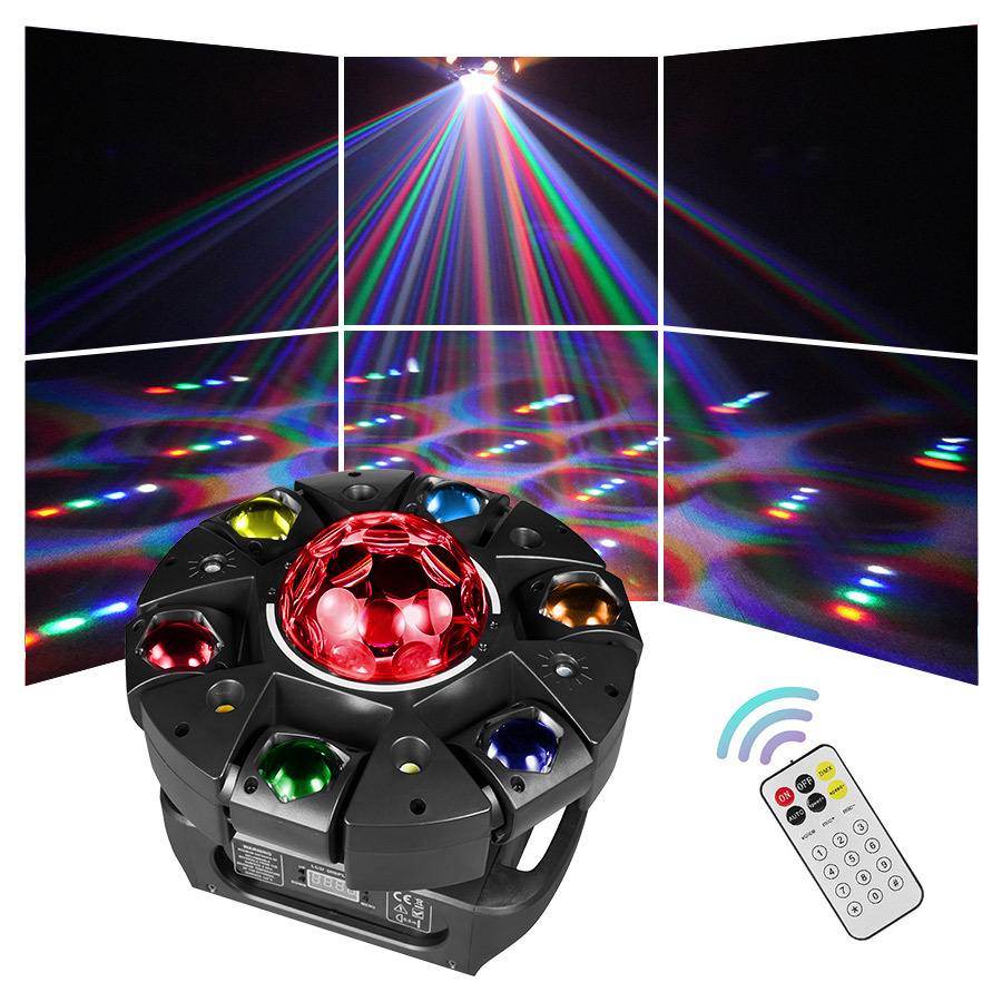 6-Arm Moving Head DJ Light With Remote Control 150w RGBW 4in1 LED DJ Stage Lights for Disco Wedding KTV Bar Club