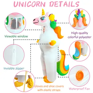 Kostum pesta Cosplay, kostum Halloween bisa ditiup, kostum Unicorn untuk dewasa