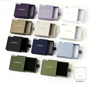 Boîte à bijoux personnalisée avec logo en feuille d'or, boîte cadeau coulissante, emballage pour collier, bague, boucles d'oreilles, plusieurs couleurs