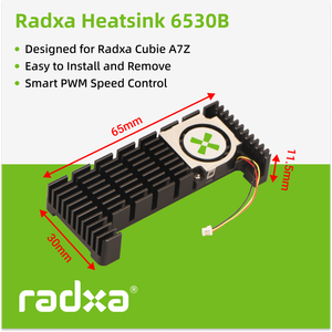 6530B Active Cooling Heatsink With Cooling Fan Fit Cubie A7Z SBC CPU Radiator Cooling <b>Accessory</b> Radxa - Product Image 2