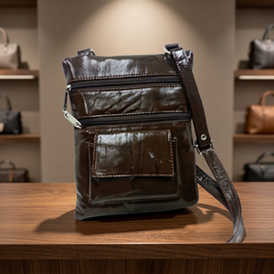 Sac à main bandoulière décontracté en cuir véritable, tendance, durable, imperméable, léger, grande capacité, avec fermeture éclair, pour soirée et voyage - Product Image 2