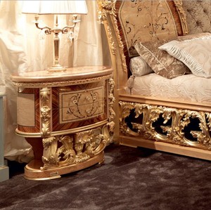 Meubles <span class=keywords><strong>de</strong></span> chambre à coucher <span class=keywords><strong>de</strong></span> luxe haut <span class=keywords><strong>de</strong></span> gamme, style malaisien et philippin, en <span class=keywords><strong>bois</strong></span> massif européen, avec feuille d'or, pour villa et hôtel, style antique - Product Image 3