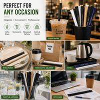 Pailles à boire jetables personnalisées en PP biodégradable et écologiques pour le café et les jus, emballées individuellement