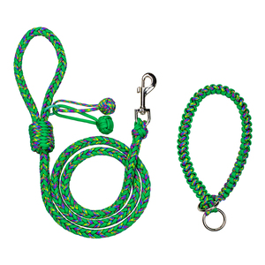Correa de Nailon Trenzado Rosa Turquesa para Perros Medianos, Diseño Manos Libres, Reflectante, Estilo Simple - Product Image 3
