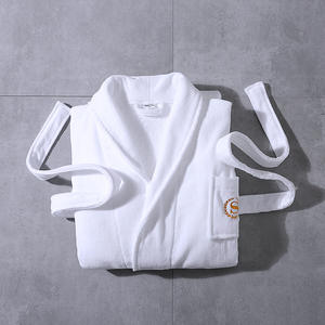 사용자 정의 여성 남성 럭셔리 코튼 소프트 화이트 남녀공용 호텔 스파 목욕 가운 로고 자수 - Product Image 3