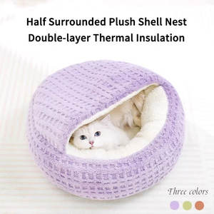 Cama para Perro de Cartón Ecológica, Gruesa y Cálida para Otoño e Invierno, Diseño Sólido, Rellena de Algodón PP, Cuadrada, Lavable a Mano - Product Image 5