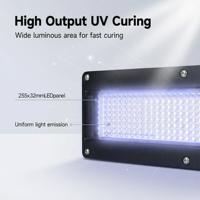 Lámpara LED UV de Alta Potencia de 1500W con Sistema de Enfriamiento por Agua para Serigrafía - Longitud de Onda de 395NM, Superficie Luminiscente de 255x32MM, Multiusos para Oficina