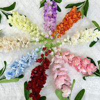 Fleur artificielle Delphinium à tige unique, vente en gros, arrangement floral, décoration de mariage et de maison, fausse fleur