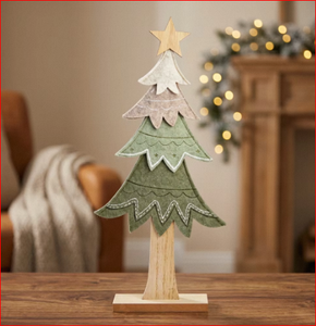 Natural Wood <b>Christmas</b> <b>Tree</b> Stand Tabletop Ornament Carved <b>Wooden</b> Holiday Decor for Home Office - Product Image 4