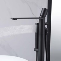 Robinet de baignoire sur pied HONGDEC en or, mitigeur monocommande pour bain et douche, eau chaude et froide, pour salle de bain