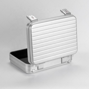 Maletín <span class=keywords><strong>de</strong></span> Aluminio para Hombre, Personalizado <span class=keywords><strong>de</strong></span> Fábrica con Logotipo, en Plata y Negro, con Cerradura y Estructura Integrada <span class=keywords><strong>de</strong></span> Aleación <span class=keywords><strong>de</strong></span> Aluminio - Product Image 6
