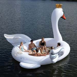 <span class=keywords><strong>Cisne</strong></span> <span class=keywords><strong>inflable</strong></span> de PVC ENORME con Isla Flotante dorada para entretenimiento en piscina infantil - Product Image 3