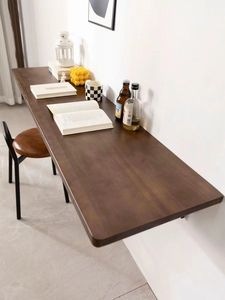 Escritorio plegable para colgar en la pared para estudiar y escribir, escritorio suspendido montado en la pared y combinación de estantería de madera natural - Product Image 5