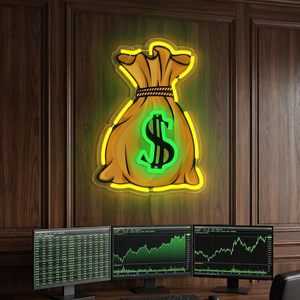 Money Bag Letreros Neon LED dimmable USB powered ambient <b>light</b> store <b>window</b> decoration <b>light</b> street indicator <b>light</b> Customized - Product Image 5