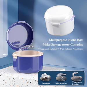 กล่องเก็บฟันปลอมแบบสองชั้นกล่องเก็บอุปกรณ์ทำความสะอาดฟัน - Product Image 2