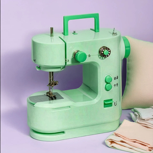 Mini Máquina de Coser Duradera <span class=keywords><strong>con</strong></span> Motor de Cobre y Gancho de Metal |   Máquina de Coser Eléctrica Portátil de Una Sola Aguja <span class=keywords><strong>con</strong></span> Puntada de Bloqueo, para Uso Doméstico, <span class=keywords><strong>Overlock</strong></span> y Zigzag - Product Image 1