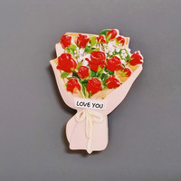 Aimant de réfrigérateur vierge 3D créatif personnalisé directement en usine vente en gros dessin animé coloré en résine fleur design aimant de réfrigérateur