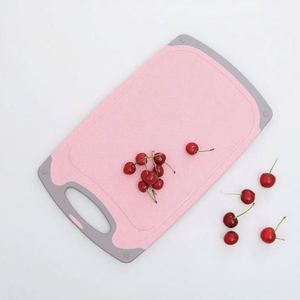 Tabla de cortar ecológica de paja de trigo, color rosa, antimoho, no tóxica, con asa. - Product Image 3