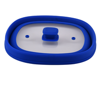 Couvercle pliable en silicone pour verre, protection anti-éclaboussures, couvercle pliable en silicone pour micro-ondes, couvercle de pot en verre trempé et silicone