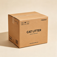 Boîte d'emballage pour litière pour chat imprimée sur mesure, boîte en carton ondulé kraft robuste de 5 kg pour les fournitures pour animaux de compagnie