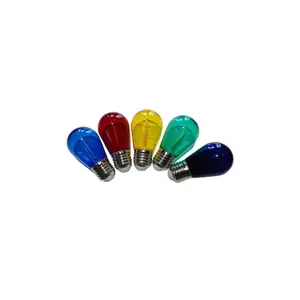 彩色装饰S14 1w红黄蓝绿发光二极管节日串灯通过CE彩色发光二极管灯丝灯泡