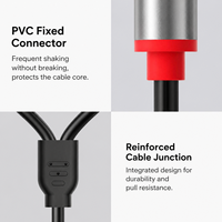 Cable de Audio Estéreo Hi-Fi de 3.5mm a Doble RCA, con Núcleo de Cobre Esmaltado y Chapado en Oro, Divisor Auxiliar en Y para Altavoces de Cine en Casa