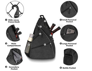 2025 sac de sport balles Pickleball pagaies sac Durable Tennis sac Padel raquettes Pickleball Tennis sac à dos gris - Product Image 4