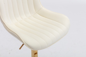 Modern Chrome Footrest Base Swivel <b>Height</b> <b>Adjustable</b> Mechanical Lifting Velvet + Golden Leg Bar <b>Stool</b> Set of 2 for Hotel Dining - Product Image 5