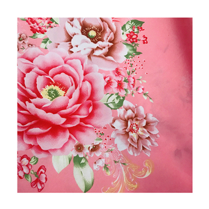 Tessuto in microfibra con stampa dispersa 100% poliestere rosa con motivo floreale <span class=keywords><strong>grande</strong></span> personalizzato di alta qualità per lenzuolo - Product Image 1