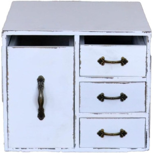 Retro Classic Black Cosmetic Organizer with <b>Drawers</b> Multifunctional Storage Box Desktop Entryway Use - Product Image 5