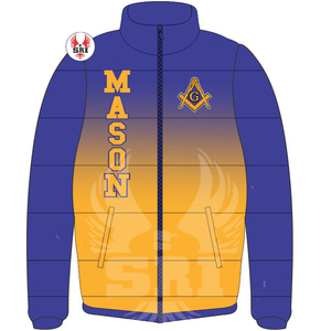 Veste matelassée Maître Maçon Maçonnique, Veste matelassée sur mesure |   Veste matelassée pour homme avec logo brodé personnalisé, regalia maçonniques - Product Image 5