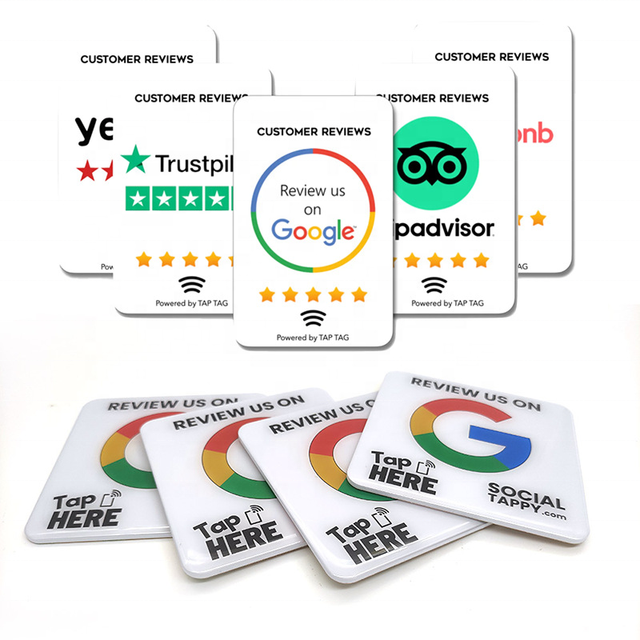 Factory Price Customization Programmable Smart Social google Review Card with NFC 213 215 216 Chip