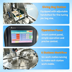 Automatic Vacuu Rotary <b>Coffee</b> Beans Pouch Filling Packaging Zipper Stand up Plastic Kraft Paper Premade Bag Packing Machine - Product Image 5