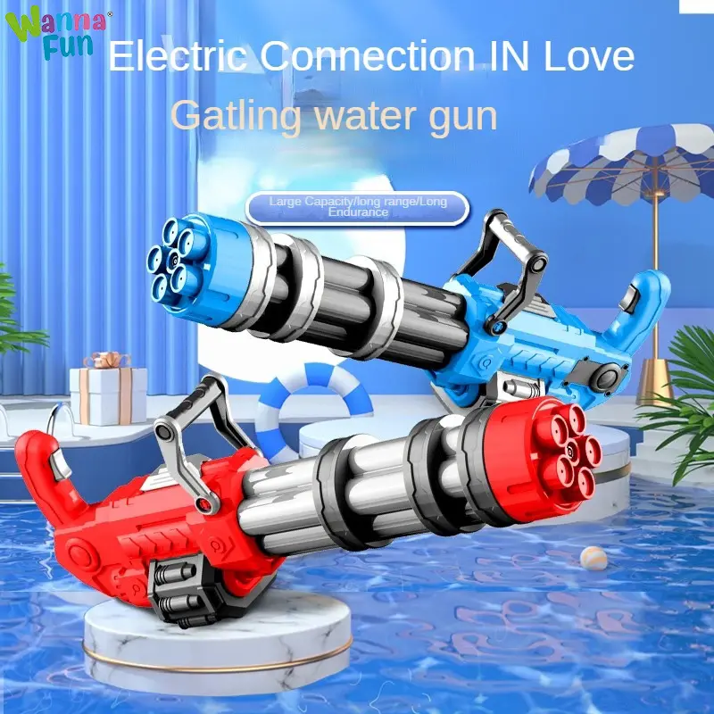 Hot Sale Automatic Kids Outdoor Toy Electric Squirt Gatling Water Gun Summer Party Toys