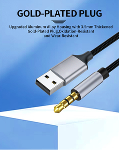 Adattatore audio da USB a jack da 3,5 mm placcato oro per riproduzione musicale, all'ingrosso per fabbriche, da USB maschio a maschio, scheda audio UX - Product Image 4
