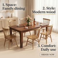 Table à manger extensible en bois massif, style minimaliste moderne nordique, rectangulaire, meubles pour la maison, pour petites maisons, pour 4 personnes