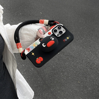 Vente en gros d'étui de téléphone pingouin noir biodégradable et respectueux de l'environnement pour 16, 15, 14, 13 Pro Max