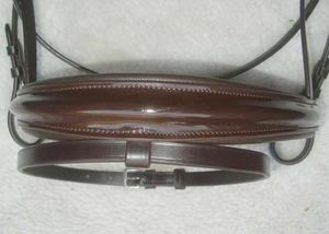 Smart Tack Bling Charol Horse Bridle Elegante banda curva para la frente y banda para la nariz sueca para espectáculos de equitación Equipo ecuestre - Product Image 4